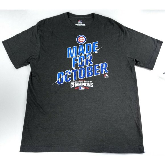 Vintage 2016 Chicago Cubs MLB Made For October Division Champions T-Shirt Men-XL - Picture 3 of 5